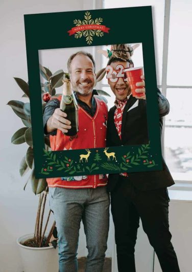 Klassisch grüner Selfie-Rahmen Weihnachten